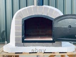 100x100cm Brick Outdoor Pizza Ovens Chrome Flute And Cap