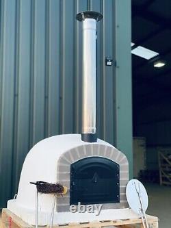 100x100cm Brick Outdoor Pizza Ovens Chrome Flute And Cap