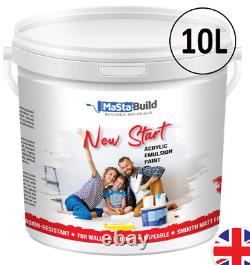 10L NEW START ACRYLIC Scrub & Scuff Resistant Cleanable WHITE Interior PAINT