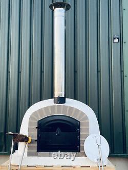 110x110cm Brick Outdoor Pizza Oven With Chrome Flue And Cap