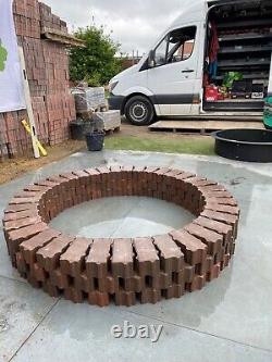 115 cm fire pit concrete brick stones fire place garden heater log burner 30cm H