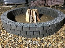 120 cm Dark gray fire pit granite slab fire place DIY Garden Patio bricks decor