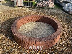 120 cm Fire pit bricks outdoor fire place garden brick heater wood burner granit