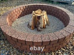 120 cm Fire pit bricks outdoor fire place garden brick heater wood burner granit