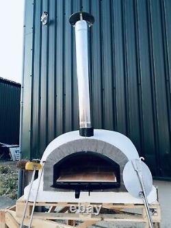 120x120cm Half Dome Brick Outdoor Pizza Ovens With Chrome Flue And Cap