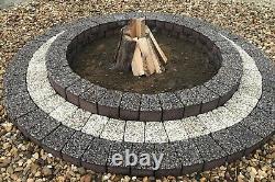 140 cm Stone Fire Pit Granite Brick Concrete Fireplace Outdoor Garden Heater