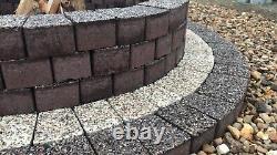 140 cm Stone fire pit Granite Brick Concrete Fireplace Outdoor Garden Heater