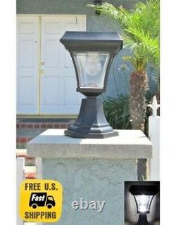 1 Solar Fence Gate Lamp Post Light 4 LEDs For Wood Mason Stone Brick Concrete