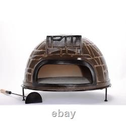 26 In. Large Palermo Brick Styled Wood Burning Outdoor Pizza Oven in Brown