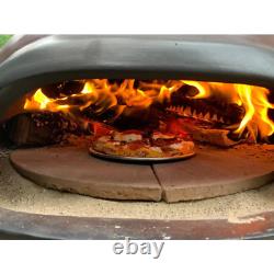 26 In. Large Palermo Brick Styled Wood Burning Outdoor Pizza Oven in Brown