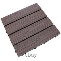 2 Pcs Deck Tiles Wood Plastic Composite Floor Outdoor Floor Brick