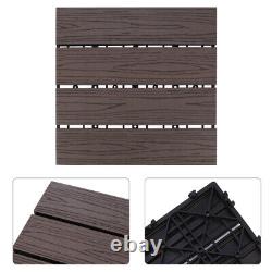 2 Pcs Interlocking Floor Tiles Wood Plastic Composite Floor Outdoor Floor Brick