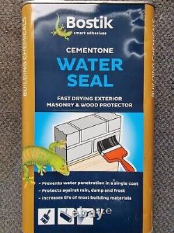 2 x Bostik Cementone Water Seal 5L Waterproof Brick Stone Rain Damage Protection