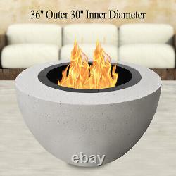 36-Inch Outer Fire Pit Ring Liner Steel Wood Brick Surround Insert Brick Drop-In