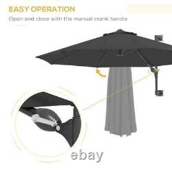 3M Garden Wall Mounted Parasol Unit Outdoor Canopy Umbrella Patio Shade Top Vent