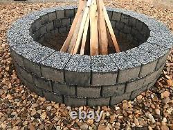 4 levels Dark gray fire pit granite slab fire place DIY Garden Patio bricks