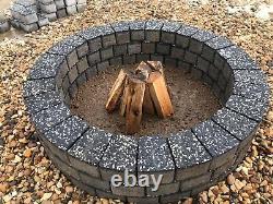 78 cm Fire Pit Kit Concrete Bricks Stones Garden Wood Heater Fire Place Burner
