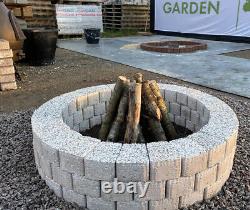 78 cm Round Fire Pit Kit Brick Stones Fire Place Garden Wood Heater Log Burner