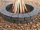 78cm Rounded Stone Fire Pit Fireplace Garden Fireplace Stone Slab Concrete Brick