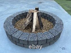 80 cm Fire Pit Bricks concrete stones fire place wood log burner garden heater