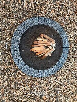 80 cm fire pit ring brick fire place stones concrete garden heater log burner