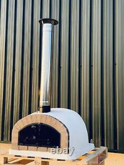 90x90cm Half Dome Brick Outdoor Pizza Ovens Chrome Flute And Cap