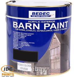 Bedec Barn Paint Acrylic Exterior Semi Gloss Various Colours 5l