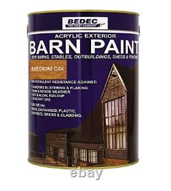 Bedec Barn Paint Semi Gloss Medium Oak Wood Stain 2.5l