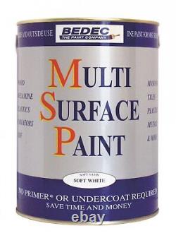 Bedec Multi Surface Paint Soft Satin White 2.5ltr Interior & Exterior