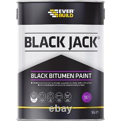 Bitumen Paint Black Weatherproof Fast Drying Outdoor Use Everbuild 5 Litre NEW