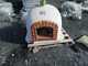 Brick Wood Fired Outdoor Pizza Oven 100cm White Deluxe Model Wooden Damaged
