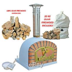 Brick outdoor wood fired Pizza Oven 70cm package firewood