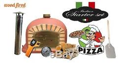 Brick outdoor wood fired Pizza oven 100cm Brick Red Deluxe model (package deal)