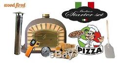 Brick outdoor wood fired Pizza oven 100cm Brown Deluxe model (package deal)