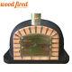 Brick Outdoor Wood Fired Pizza Oven 100cm Deluxe Extra Black Orange Arch