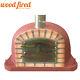 Brick Outdoor Wood Fired Pizza Oven 100cm Deluxe Extra Brick Red Orange Arch