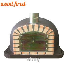 Brick outdoor wood fired Pizza oven 100cm Deluxe extra brown orange arch