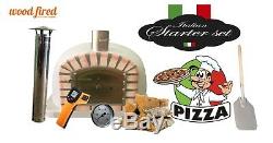 Brick outdoor wood fired Pizza oven 100cm Deluxe extra model stone package