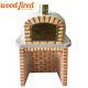 Brick Outdoor Wood Fired Pizza Oven 100cm Deluxe Extra Model With Matching Stand