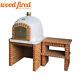 Brick Outdoor Wood Fired Pizza Oven 100cm Deluxe + Matching Stand And Table