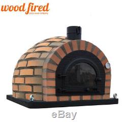 Brick outdoor wood fired Pizza oven 100cm Prestige brick + solid cast iron door