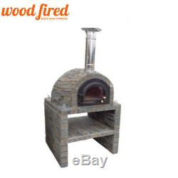 Brick outdoor wood fired Pizza oven 100cm Prestige solid cast iron door and base