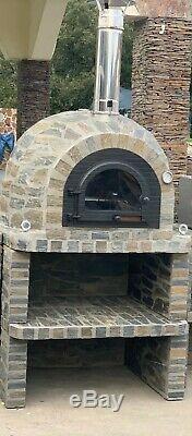 Brick outdoor wood fired Pizza oven 100cm Prestige solid cast iron door and base