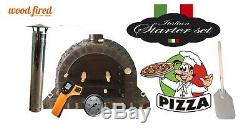 Brick outdoor wood fired Pizza oven 100cm Pro Deluxe Slate big window package