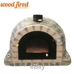 Brick outdoor wood fired Pizza oven 100cm Pro Deluxe Stone big window