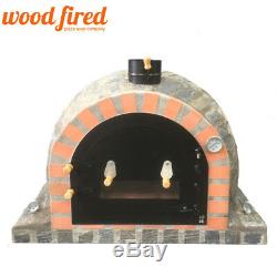 Brick outdoor wood fired Pizza oven 100cm Pro Deluxe Stone split door