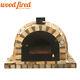 Brick Outdoor Wood Fired Pizza Oven 100cm Pro Deluxe Light Stone