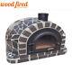 Brick Outdoor Wood Fired Pizza Oven 100cm Pro Deluxe Black Ceramic + Cast Door