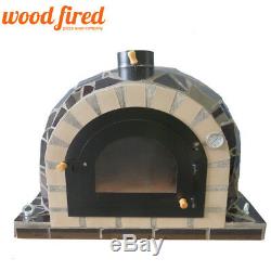 Brick outdoor wood fired Pizza oven 100cm Pro deluxe black ceramic model
