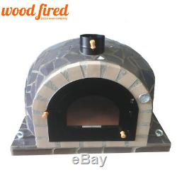 Brick outdoor wood fired Pizza oven 100cm Pro deluxe grey ceramic model